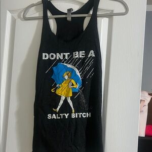 Next Level Apparel Black Tank Top with Yellow and Blue Graphic